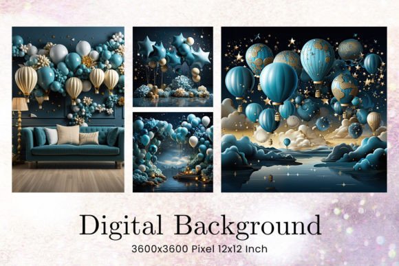Download Balloon Party Studio Backdrop Overlays - Premium Resources