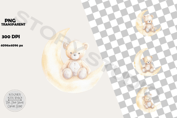 Download Dreamy Baby Bear Moon and Hammock - Premium Bundle