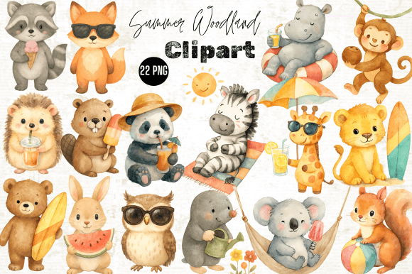 Download Summer Woodland Animals Clipart Bundle - Animal Collection
