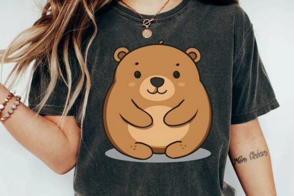 Download Cute Chubby Brown Bear Cartoon Kawaii Animal Clipart Png - Animal Collection