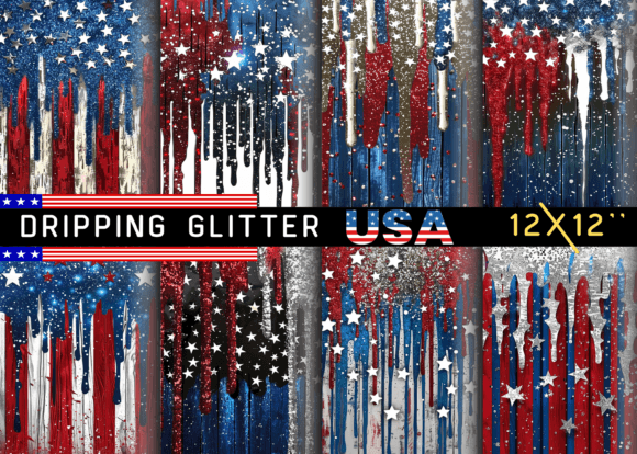 Download USA Patriotic Dripping Glitter - Dripping glitter Collection