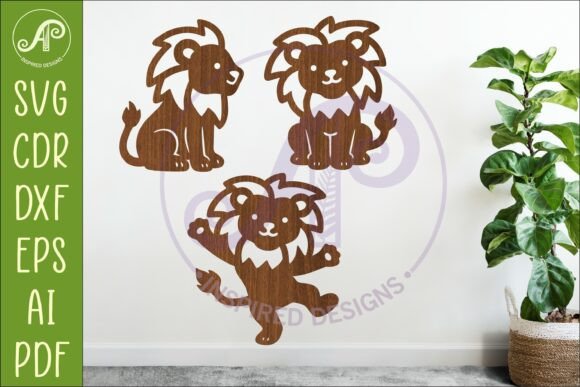 Download Cute Lions SVG Laser Cut Files Animal 2 - Animal Collection