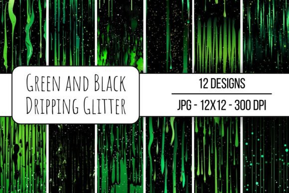 Download Green and Black Dripping Glitter - Dripping glitter Collection