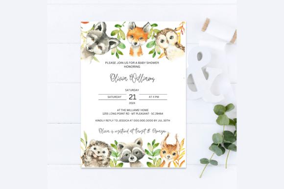 Download Forest Animals Baby Shower Invitation - Animal Collection