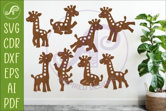 Download Giraffe SVG Laser Cut File Cute Animals - Animal Collection