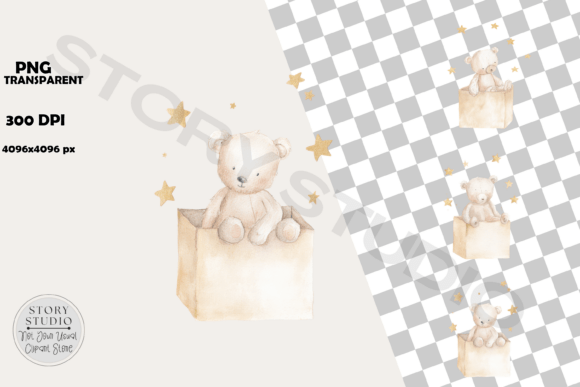Download Sweet Baby Bear and Stars Clipart - Premium Resources