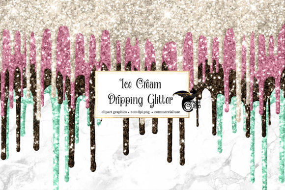Download Ice Cream Dripping Glitter Overlays - Dripping glitter Collection