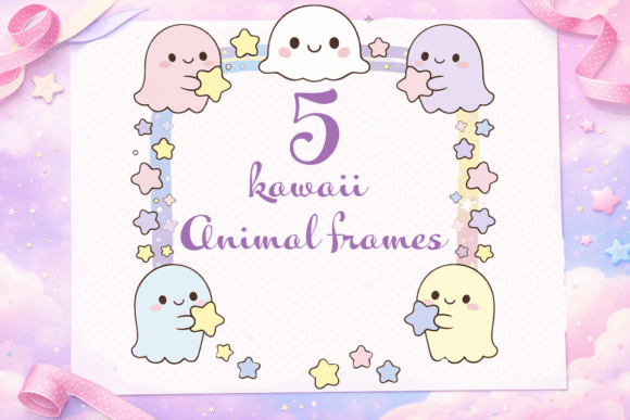 Download 5 Kawaii Pastel Animal Frame PNG Bundle - Animal Collection