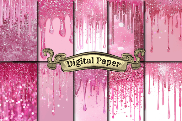 Download Dripping Glitter Digital Paper, Glitter - Dripping glitter Collection
