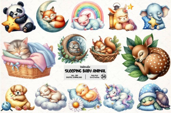 Download Sleeping Baby Animal, Sweet Dreams PNG - Animal Collection