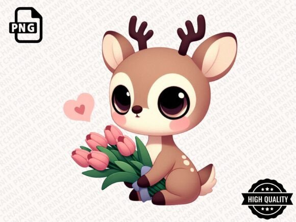 Download Cute Animal with Flowers Clipart PNG - Animal Collection
