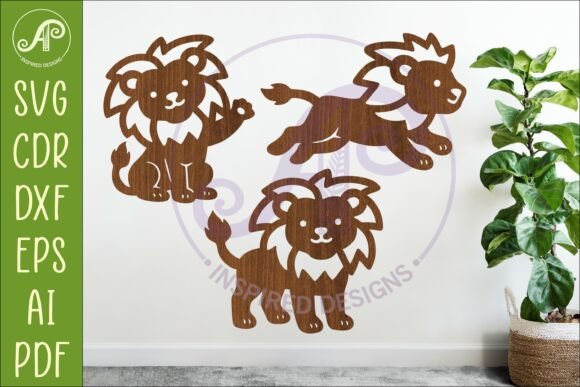 Download Cute Lions SVG Laser Cut Files Animal 1 - Animal Collection