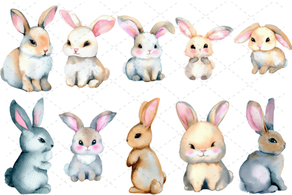 Download 10 Bunny Watercolor Animal Baby Bundle - Animal Collection