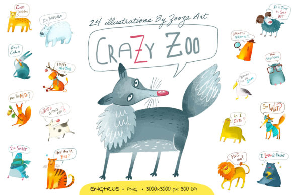 Download Crazy Zoo - Animals Illustrations - Animal Collection
